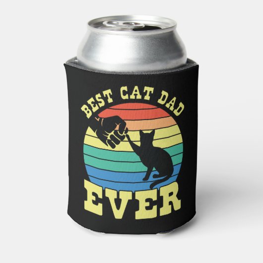 Funny Cat Vater Vater Individuelle Name Geschenk s Dosenkühler (Kanne Rückseite)