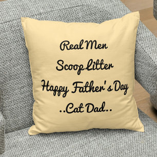 Funny Cat Vater Vater's Day Geschenk Schwarz Beige Kissen