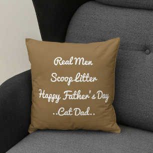 Funny Cat Vater Vatertag Geschenk Weiß Sand Trendy Kissen