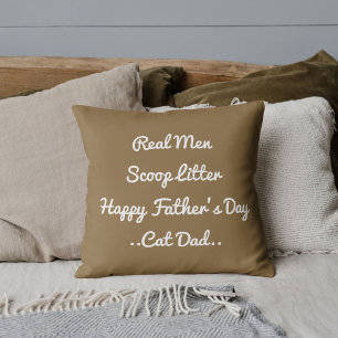 Funny Cat Vater Vatertag Geschenk Weiß Sand Trendy Kissen