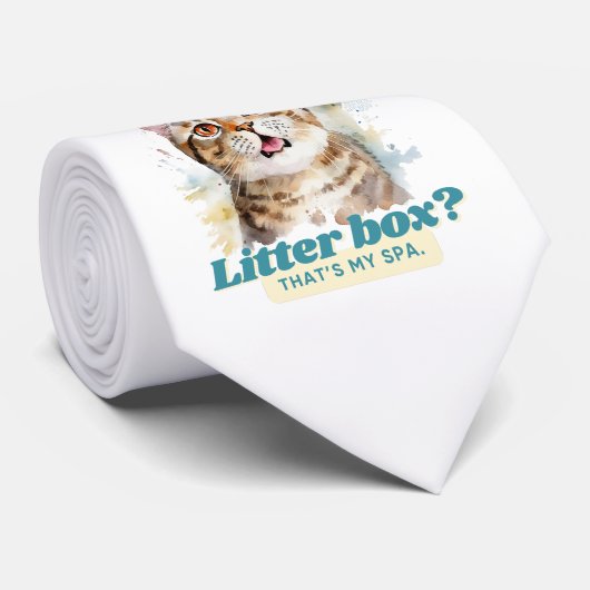 Funny Cat Vater Zitat Krawatte (Gerollt)