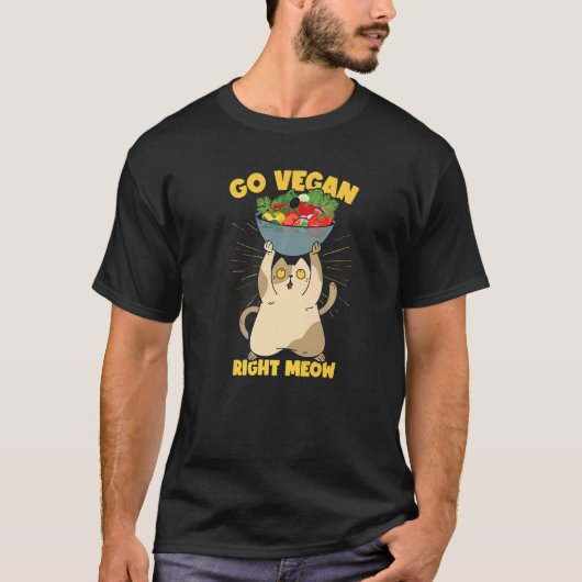 Funny Cat Veganism Plant Based Vegan Premium T-Shirt (Vorderseite)