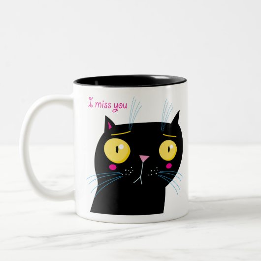 Funny Cat vermisst Zweifarbige Tasse (Links)