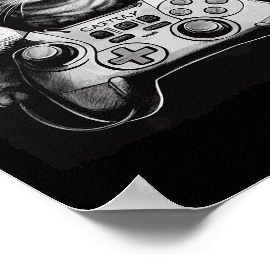Funny Cat Video Game Controller Squad Poster (Ecke)