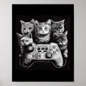 Funny Cat Video Game Controller Squad Poster (Vorne)