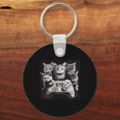 Funny Cat Video Game Controller Squad Schlüsselanhänger (Vorderseite)