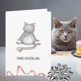 Funny Cat vielen Dank dafür, dass er Geborenen Geb Karte