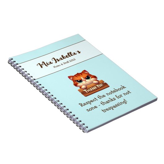 Funny Cat Vielen Dank Ihr Datenschutzschild indivi Notizblock (Rechte Seite)