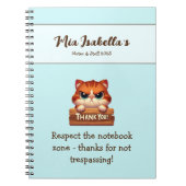 Funny Cat Vielen Dank Ihr Datenschutzschild indivi Notizblock (Vorderseite)