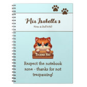 Funny Cat Vielen Dank Paws Notebook individuell an Notizblock (Vorderseite)