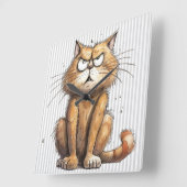 Funny Cat Wall Clock Quadratische Wanduhr (Winkel)