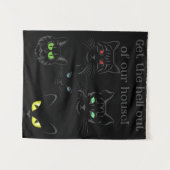 Funny Cat Wandteppich (Vorderseite (Horizontal))