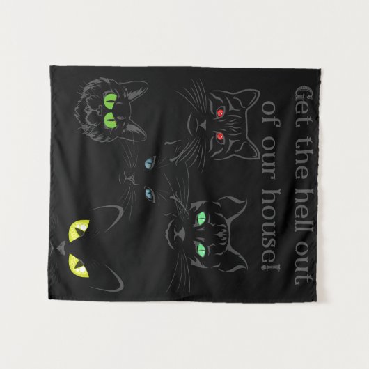 Funny Cat Wandteppich (Vorderseite (Horizontal))