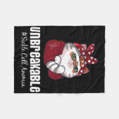 Funny Cat Warrior Unzerbrechliche Sichelzellanämie Fleecedecke (Vorderseite (Horizontal))