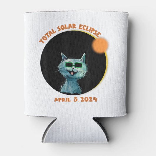 Funny Cat Watching Total Solar Eclipse 2024 Dosenkühler (Vorderseite)