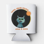 Funny Cat Watching Total Solar Eclipse 2024 Dosenkühler (Rückseite)