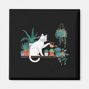 Funny Cat Water Pflanze Lover Planen Gartenarbeit Magnet