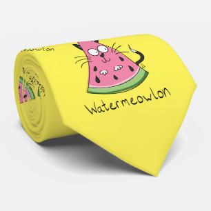 Funny Cat Watermelon Cute Kids Krawatte