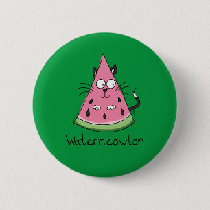 Funny Cat Watermelon Niedlich Kinder Button