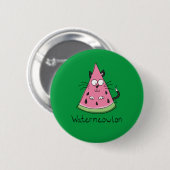 Funny Cat Watermelon Niedlich Kinder Button (Vorne & Hinten)