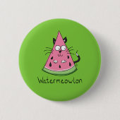 Funny Cat Watermelon Niedlich Kinder Button (Vorderseite)