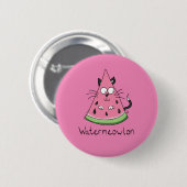 Funny Cat Watermelon Niedlich Kinder Button (Vorne & Hinten)