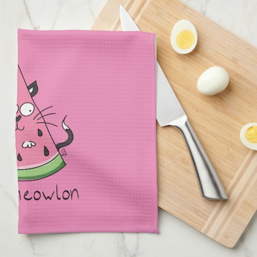 Funny Cat Watermelon Niedlich Kinder Geschirrtuch (Viertel Falte)