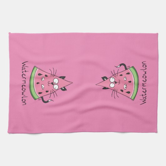 Funny Cat Watermelon Niedlich Kinder Geschirrtuch (Horizontal)