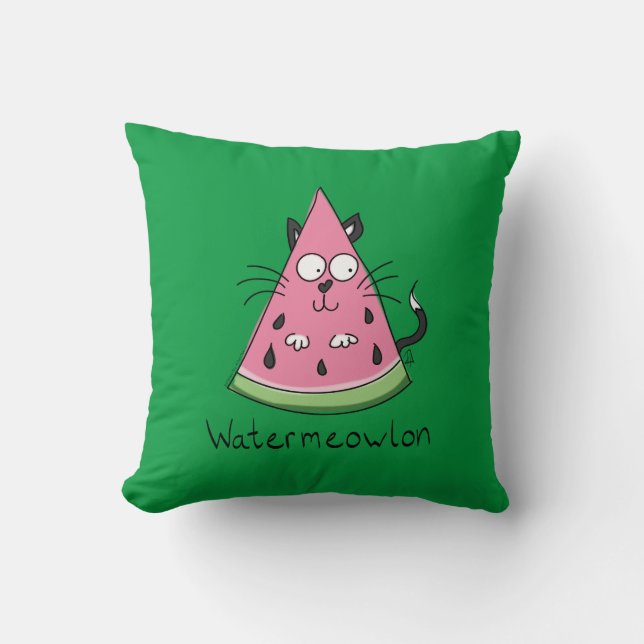 Funny Cat Watermelon Niedlich Kinder Kissen (Vorderseite)