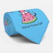 Funny Cat Watermelon Niedlich Kinder Krawatte (Gerollt)