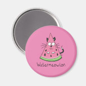 Funny Cat Watermelon Niedlich Kinder Magnet (Vorderseite/Rückseite)