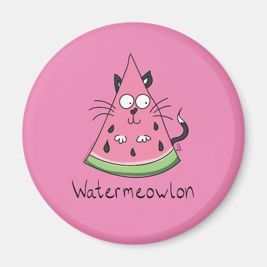 Funny Cat Watermelon Niedlich Kinder Magnet (Vorne)