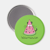 Funny Cat Watermelon Niedlich Kinder Magnet (Vorderseite/Rückseite)