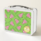 Funny Cat Watermelon Niedlich Kinder Metall Brotdose (Rückseite)