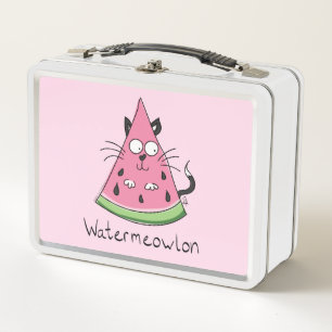 Funny Cat Watermelon Niedlich Kinder Metall Brotdose