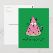 Funny Cat Watermelon Niedlich Kinder Postkarte (Vorne/Hinten)