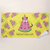 Funny Cat Watermelon Niedlich Kinder Strandtuch (Vorderseite)