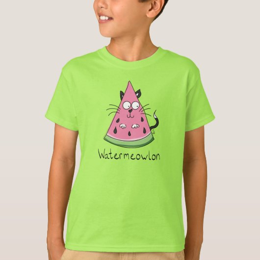 Funny Cat Watermelon Niedlich Kinder T-Shirt (Vorderseite)