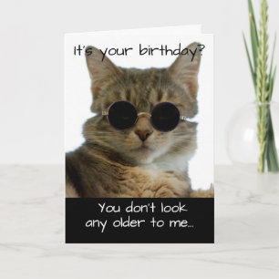 Funny Cat Wear Brillen Birthday Karte
