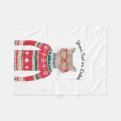 Funny Cat Wearing Brille, Ugly Christmas Sweater Fleecedecke (Vorderseite (Horizontal))