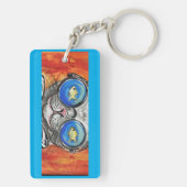 Funny Cat Wearing Fish Glasses Schlüsselanhänger (Rückseite)