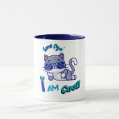 Funny Cat Wearing Sonnenbrille Ich bin Cool Tasse (Zentrum)