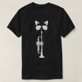 Funny Cat Wearing Sonnenbrille spielen Trumpet Mus T-Shirt (Design vorne)