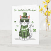Funny Cat Wearing Sonnenbrille St Patricks Day Karte (Gelbe Blume)