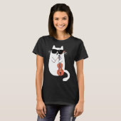 Funny Cat Wearing Sonnenbrille Viola spielen Viola T-Shirt (Vorne ganz)