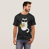 Funny Cat Wearing Sonnenbrillen Playing Französisc T-Shirt (Vorne ganz)