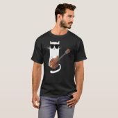 Funny Cat Wearing Sunglasses Playing Mandolin T-Shirt (Vorne ganz)