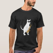Funny Cat Wearing Sunglasses Playing Saxophone  T-Shirt (Vorderseite)