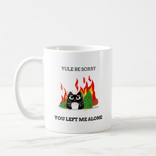 Funny Cat-Weihnachten Be Sorry Christmas Kaffeetasse (Links)