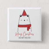 Funny Cat Weihnachten Button (Vorderseite)